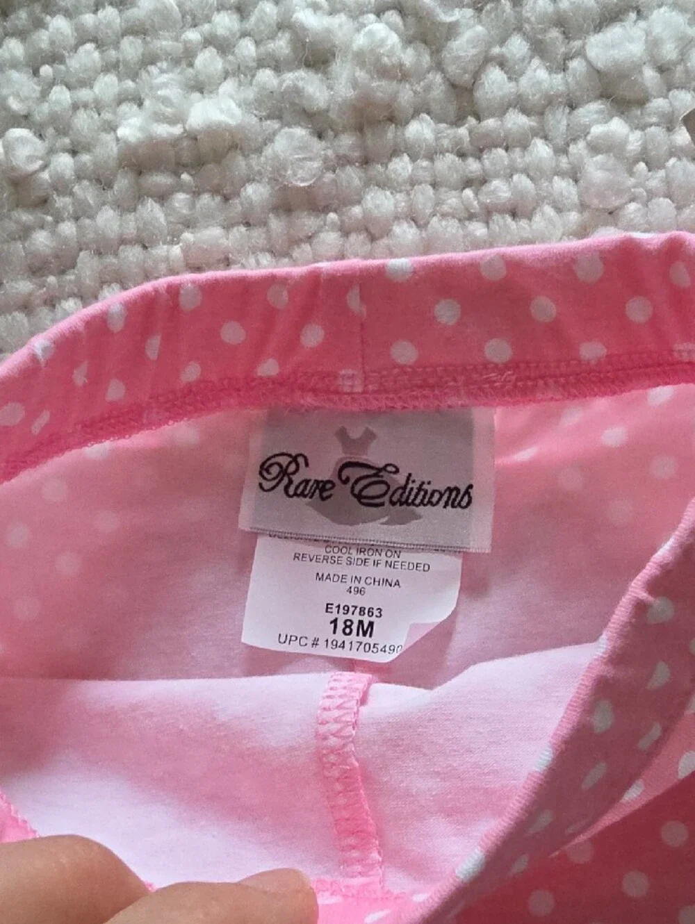 Rare Editions Pink and White Polka Dot Two-Piece Set sz 18M